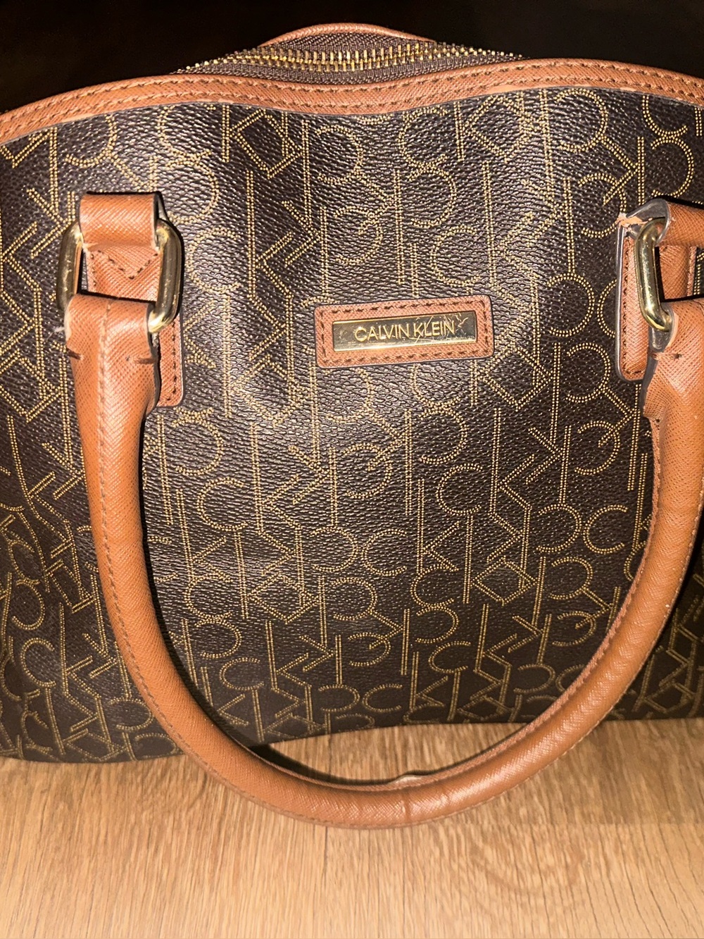 Calvin Klein Brown Signature Dome Satchel